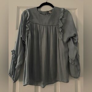 Anthropologie blue peasant blouse - size small